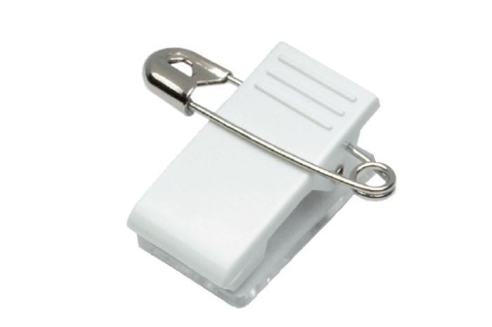 Badge fitting - clip with pin