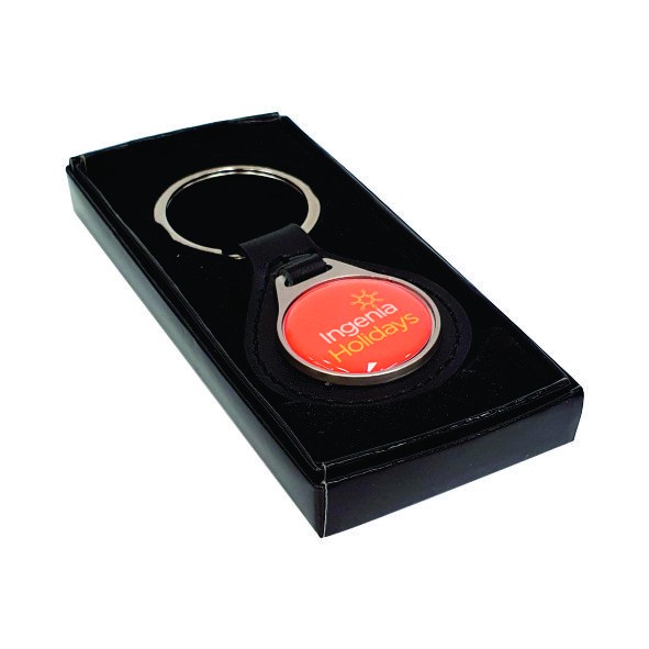 Genuine leather key ring - Round