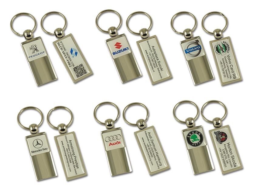 High end metal dealership / hotel keychain with doming 2...