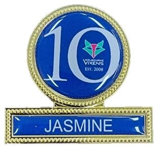 Double Metal Gold Badge with Pin fixture - epoxy/resin...