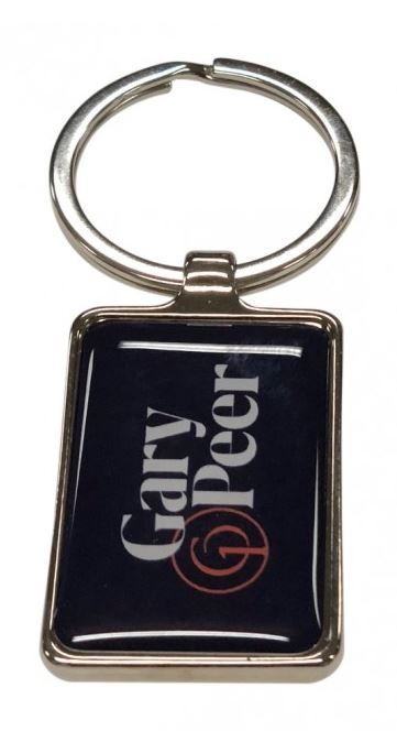 Metal Key Tag 40 x 30mm - Resin dome both sides