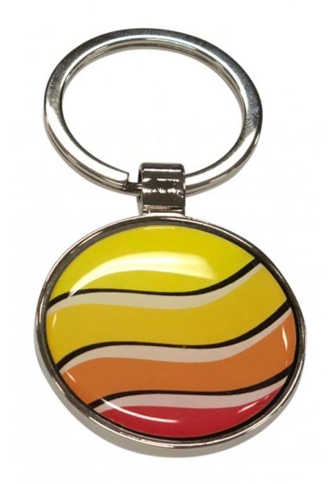 Metal Key Tag 38mm circle - RESIN DOME BOTH SIDES