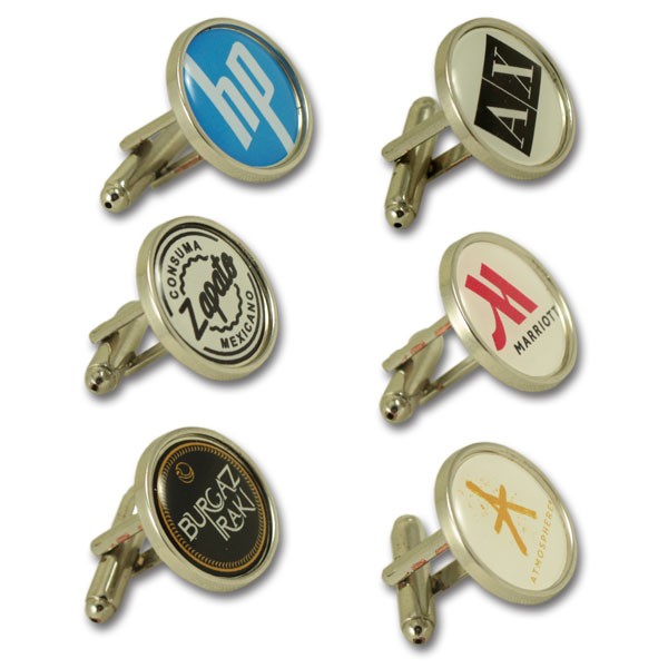 Metal cufflink set with doming