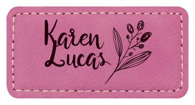 Leatherette Name Badge w/ Magnet – Pink