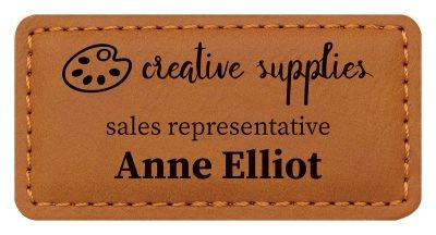 Leatherette Name Badge w/ Magnet – Rawhide