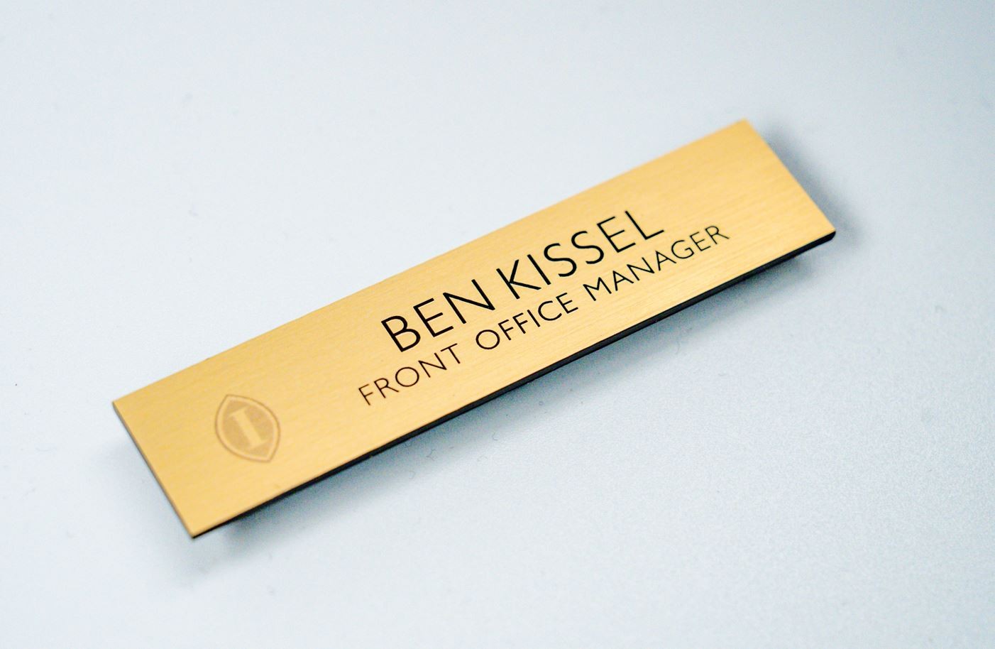 Engraved name badge - Gold/Black