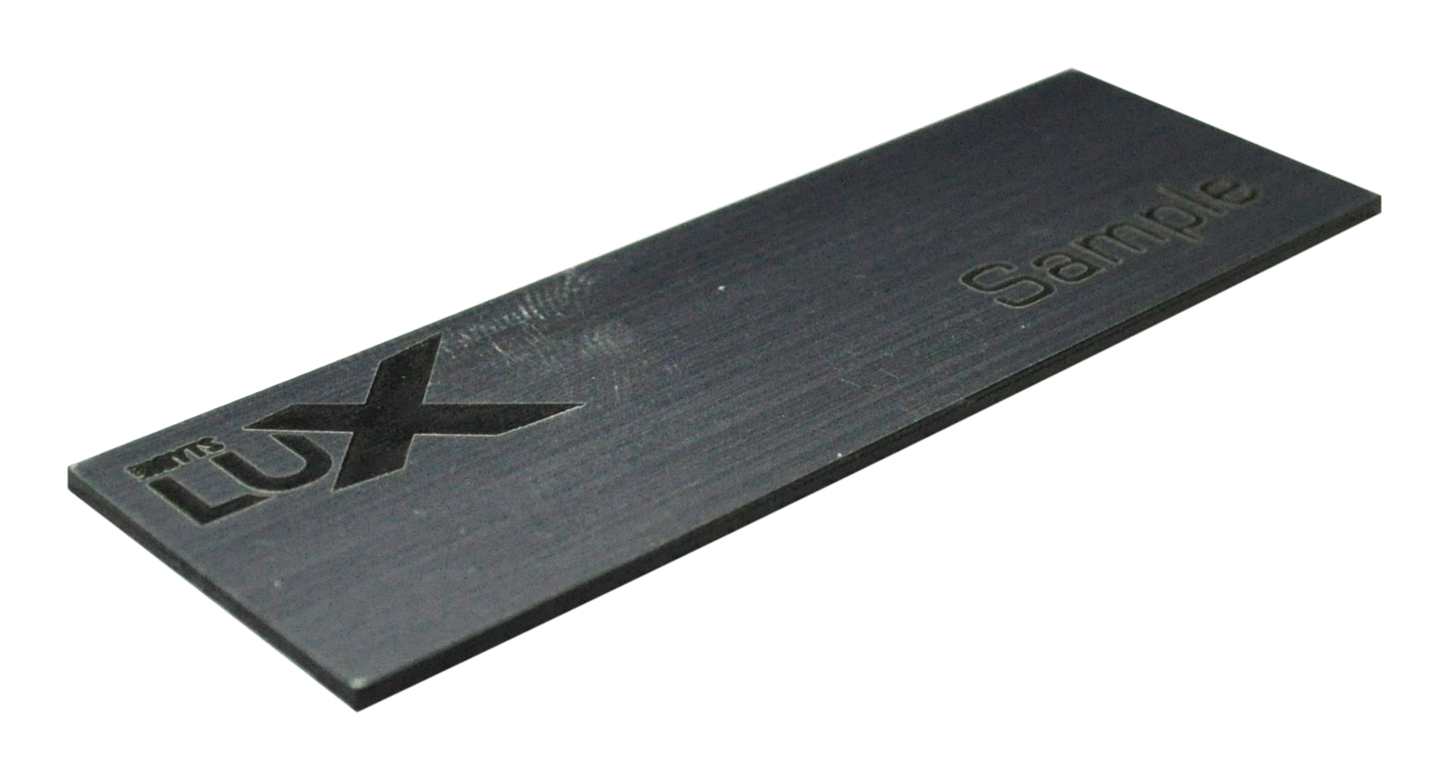 Engraved name badge - Brushed silver/black