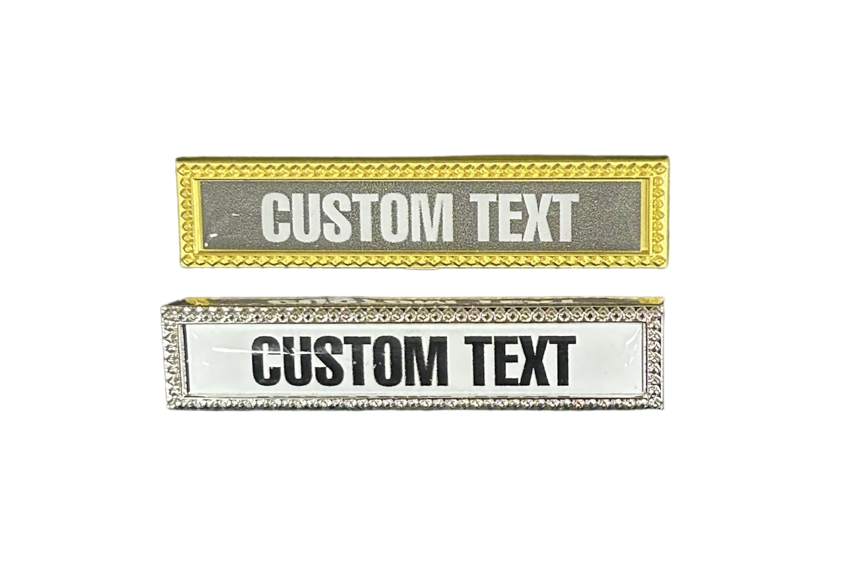 Bar Badge 55x12mm with Epoxy/Resin Dome (RI-489)