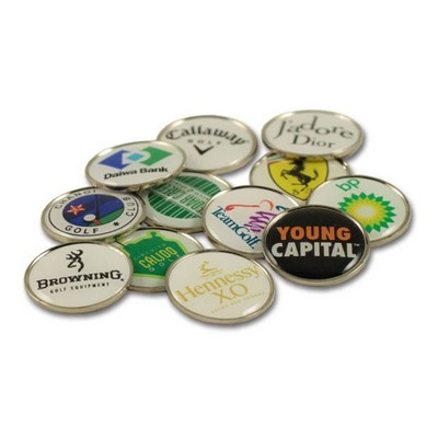 Golf metal ball marker with doming