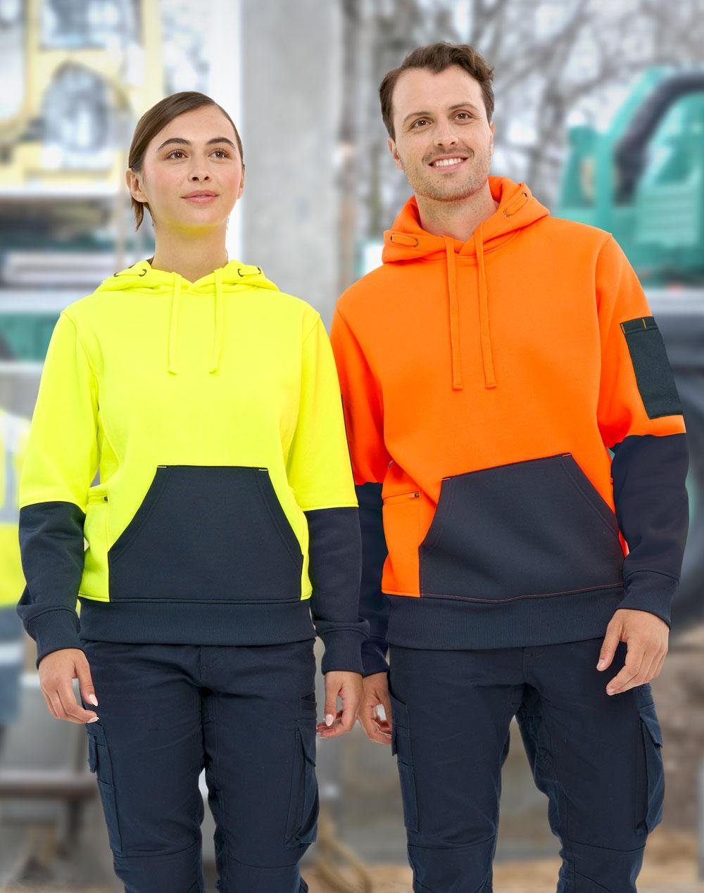 Hi-Vis Two Tone Water Resistant Fleece Hoodie - Unisex