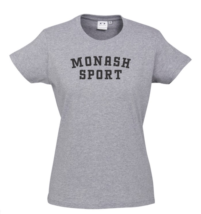 Womens Ice Short Sleeve Tee - Grey Marle (Monash Logo)