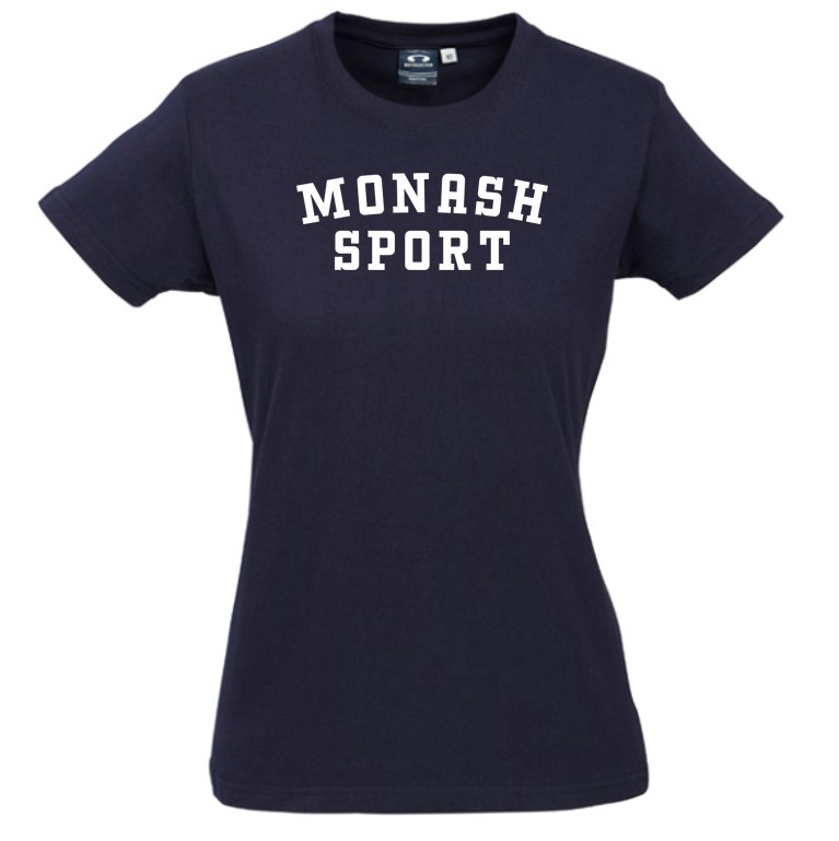 Womens Ice Short Sleeve Tee - Navy (Monash Logo)