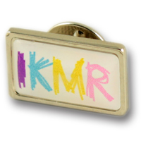 Small rectangle metal lapel pins with doming