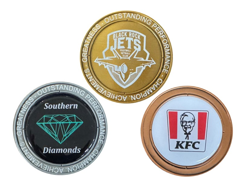 Large Round Antique Coin/Medal with 50mm Recess both...