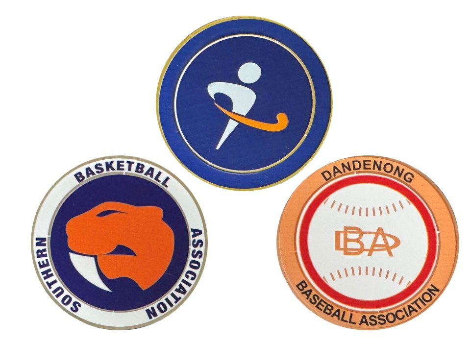 Large Round Shiny Coin/Medal with White Enamel - 50mm...